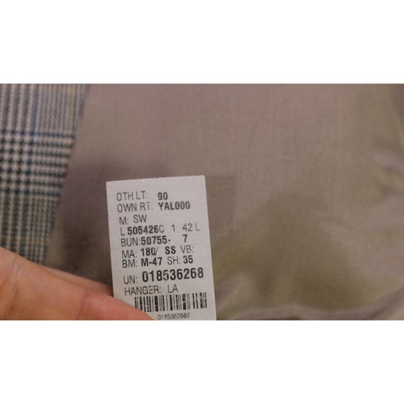 Lauren Ralph Lauren Black/White/Blue/Gold Plaid Wool-Silk 2-Btn Sportcoat 42L - Picture 9 of 9